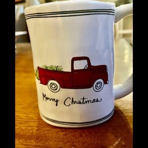 MERRY CHRISTMAS Red Truck with tree Coffee Tea Mug Holiday Decor.